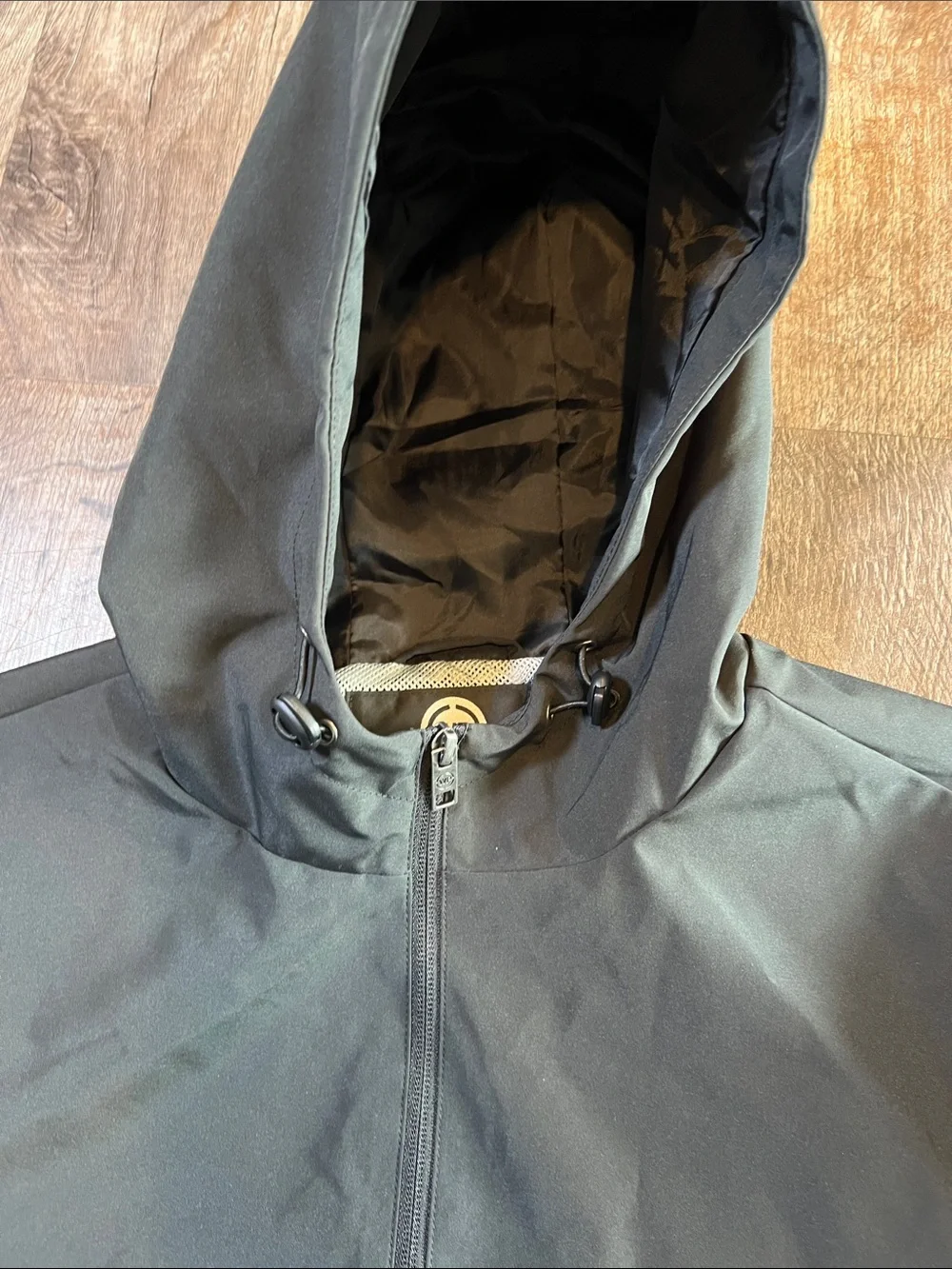 Weatherproof Men's Hooded Raincoat Jacket in Black